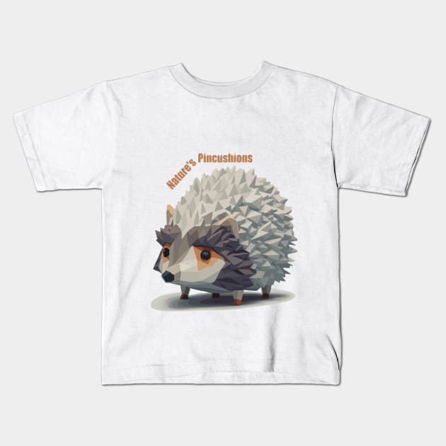 Nature's Pincushions, Hedgehog Kids T-Shirt by pmArtology